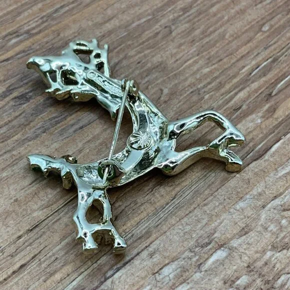 Gerry's Vintage Christmas Reindeer Gold Tone Enamel Brooch - Picture 3 of 6